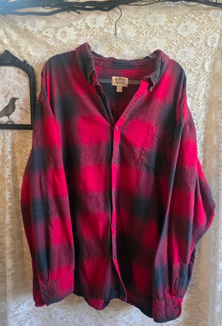 Red & Black Buffalo Plaid Flannel Shirt from The Foundry Supply Co. - casual